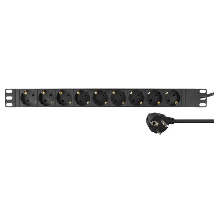 230V Cable | 9-way outlet, rack mount, no switch | 2-3m