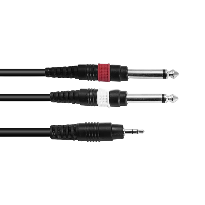 Adapter Cable | 3,5mm jack (male) to 2 x 6,3mm jack (male)