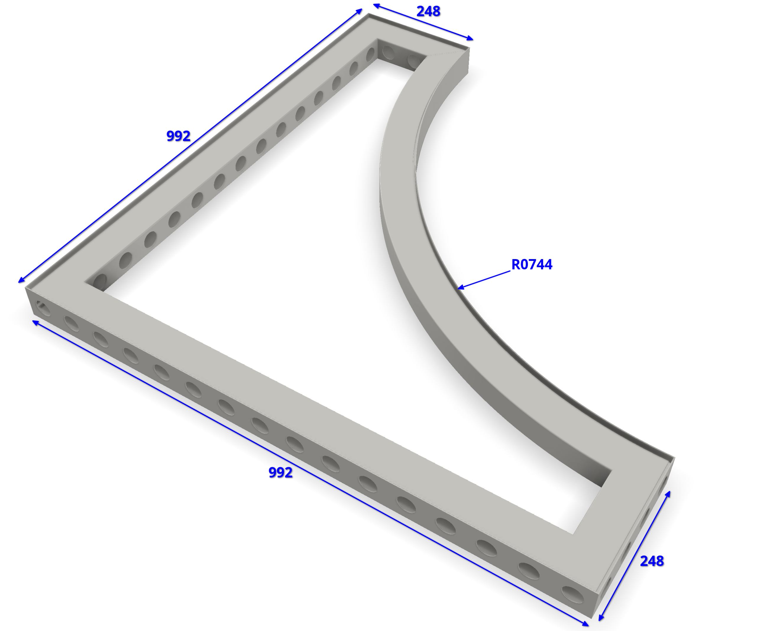 beMatrix b62 | R0744 inside corner | 0992 x 0992 mm