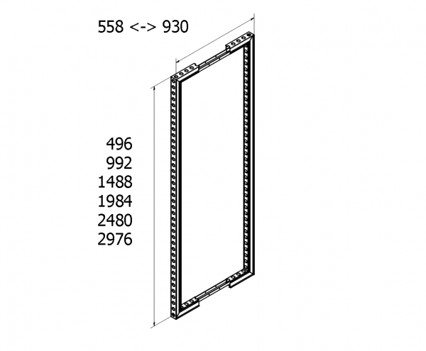 beMatrix b62 | adjustable frame | 558-930 x 2480 mm
