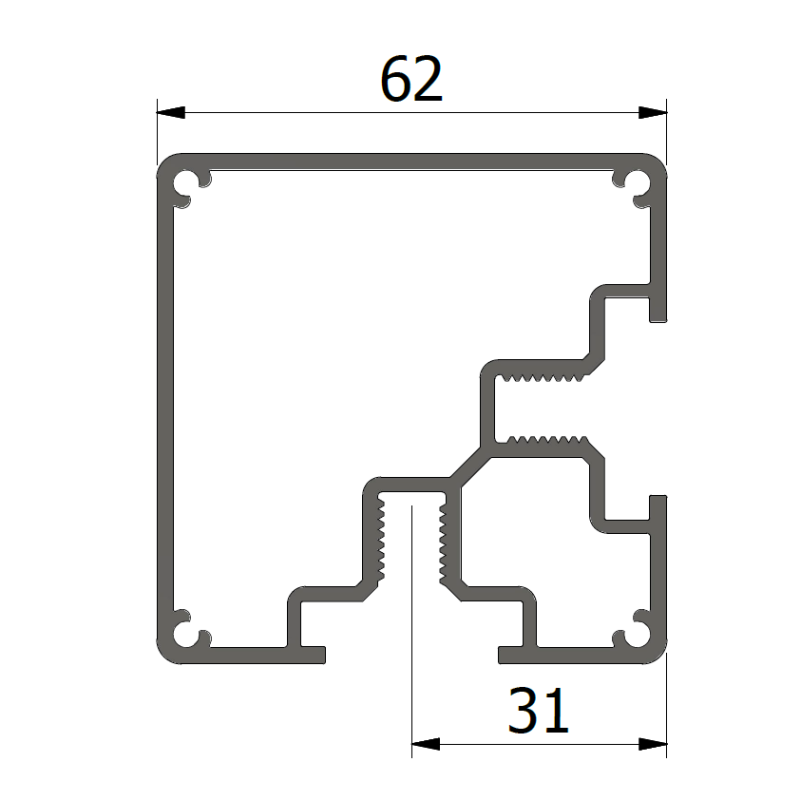 beMatrix Square62 | 0992 mm | 2 Thread Slots