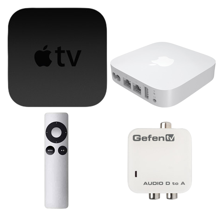 Apple | Apple TV Kit v1 | (TV, Remote, Airport Express, Gefen Audio D to A)