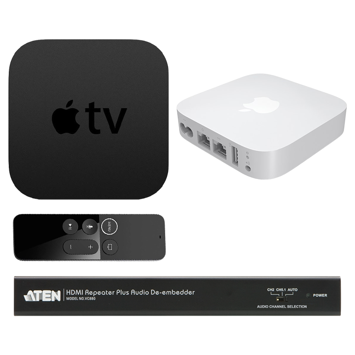 Apple | Apple TV Kit v2 | (TV, Remote,  Airport Express, Aten VC880)