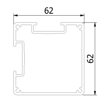 beMatrix Square62 | 1488 mm | 2 Sides slots