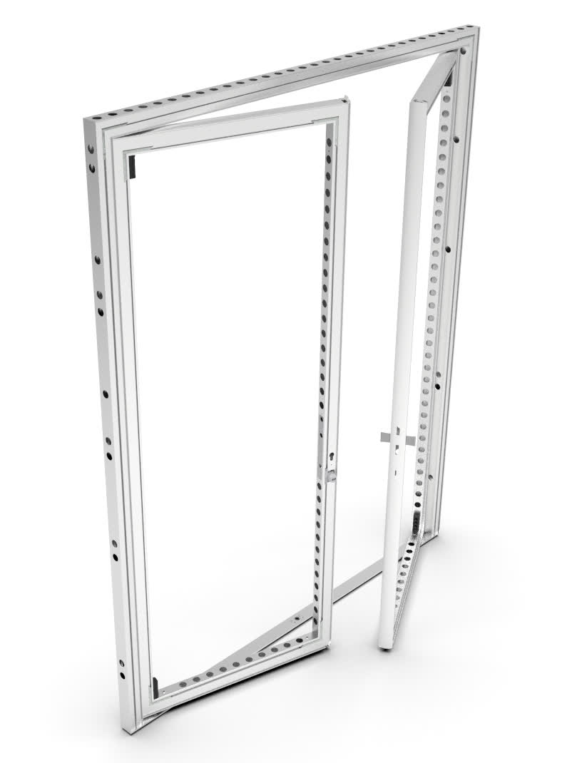 beMatrix b62 | Pivot double door frame MK2 with code lock | 1984 mm x 1984 mm