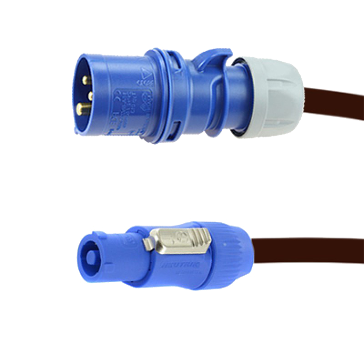 1-Phase Cable | 16A Blue to powerCON | 100m