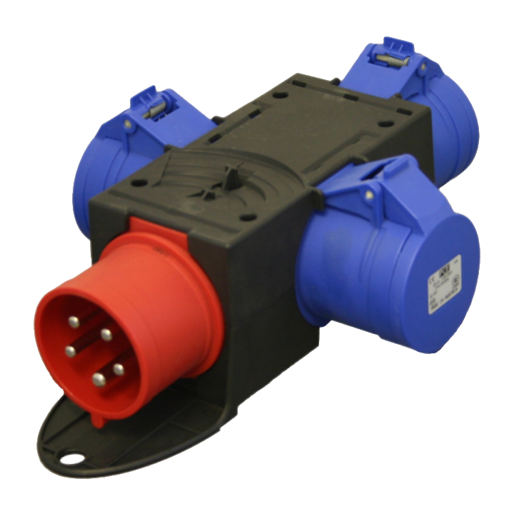 3-Phase Adapter | 16A Red to 3 x 1-Phase 16A Blue