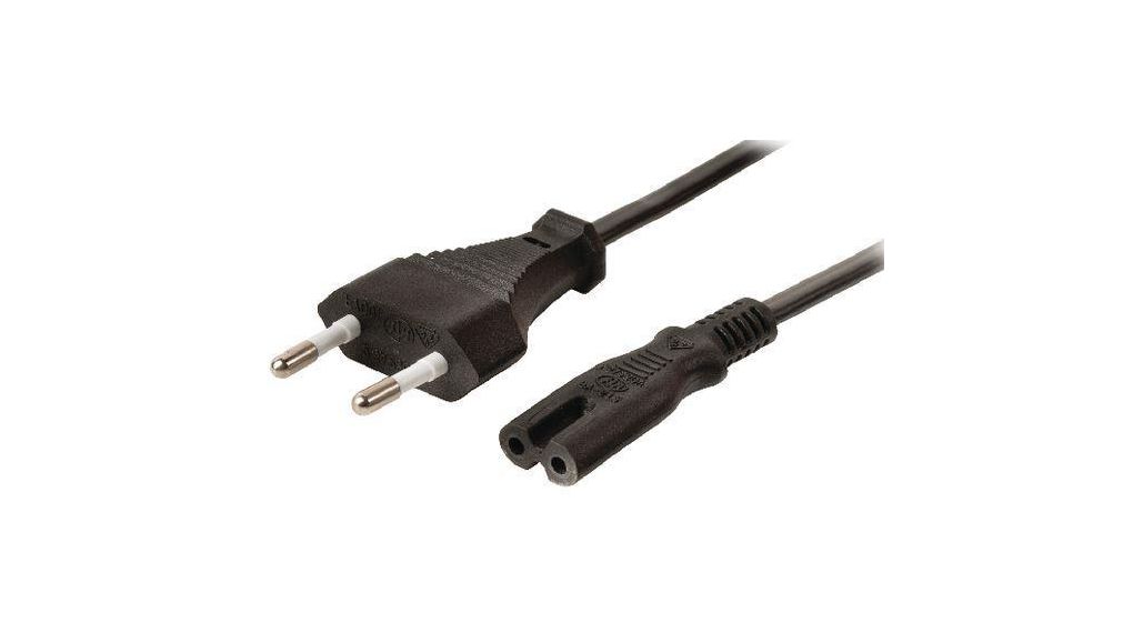 Power Cable | Angled CEE 7/16 - IEC 60320 | 2m