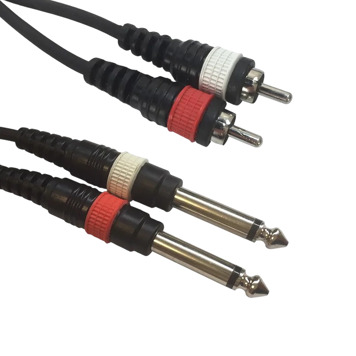 Adapter Cable | 2 x RCA (male) to 2 x 6,3mm jack (male)