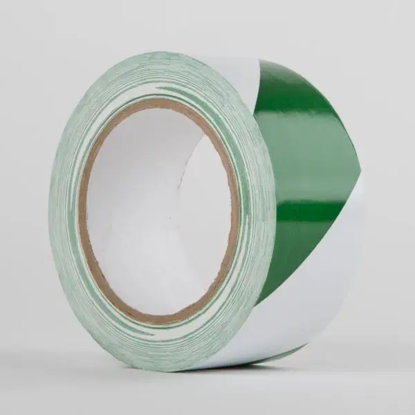 LeMark | Hazard Warning PVC Tape Green/White 50mm x 33m