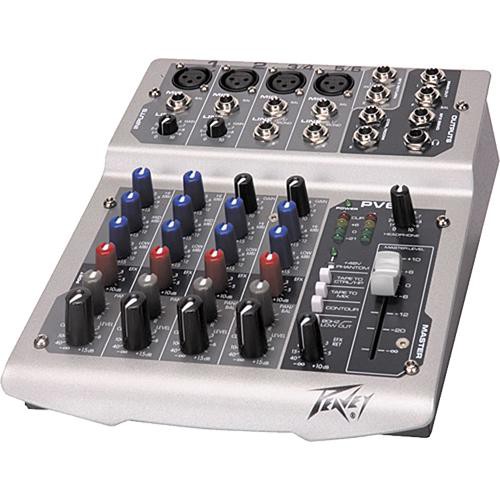 Peavey Pv6 | analogue audio mixer, 4 x mic in, 1 x stereo channel in