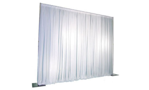 Backdrop | satin, white, pleated, W3 x H2.5 m, grade A