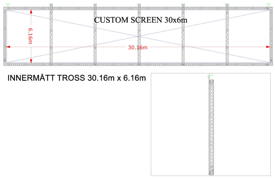 Projector Screen For Truss | B3000cm x H600cm
