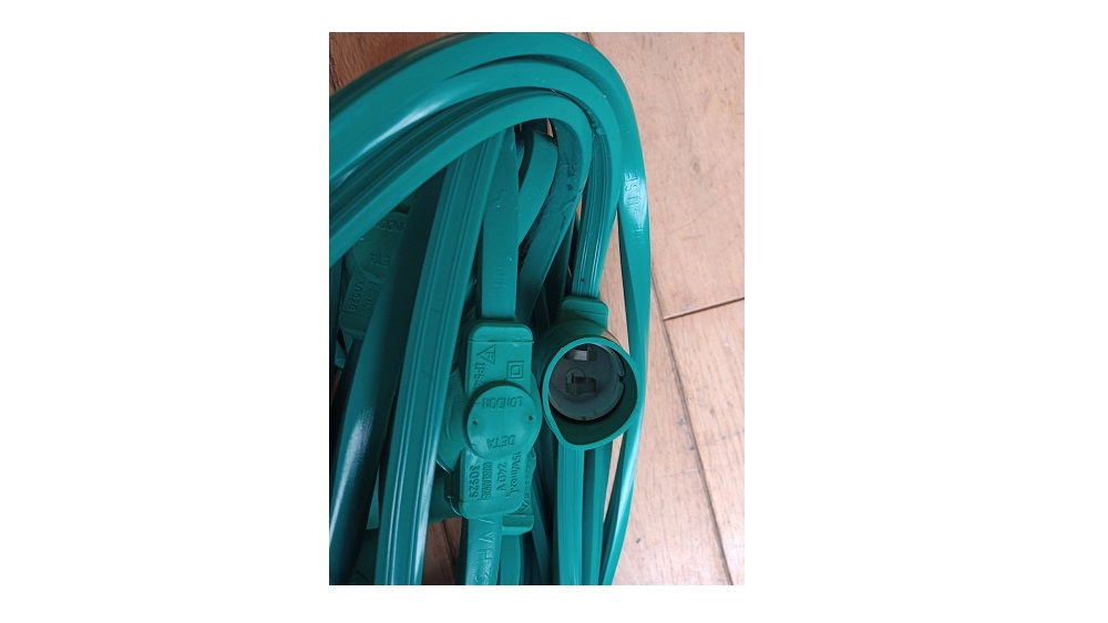 Festoon light | 12,5 m, 10 lamps, green