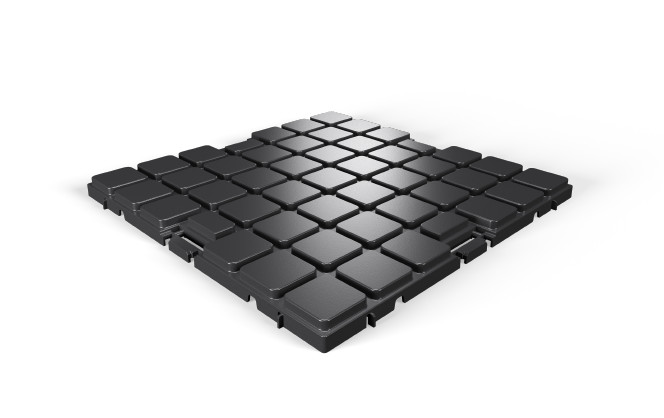Stand-ON | Floor System | Floor Basic Tile 50 x 50 cm black ABS Recycled
