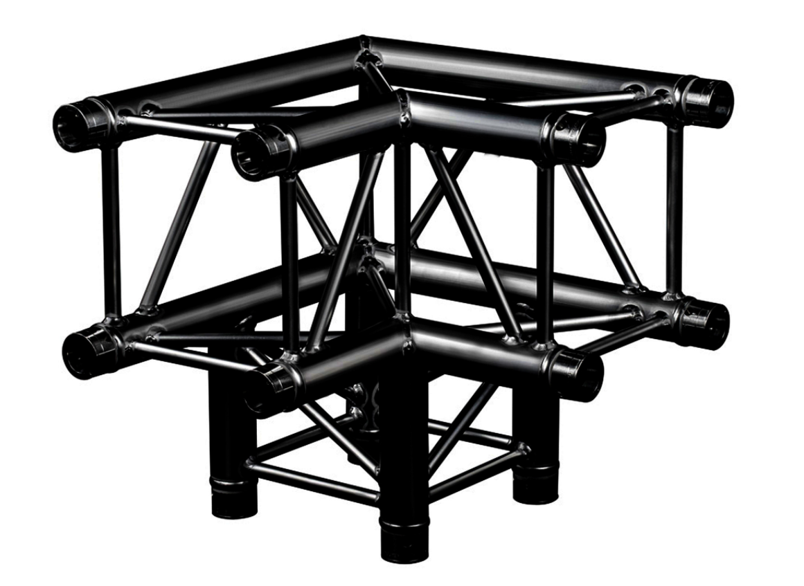 Prolyte H30V C012 | 3 - way corner, 90 degree + down | BLACK [orange]