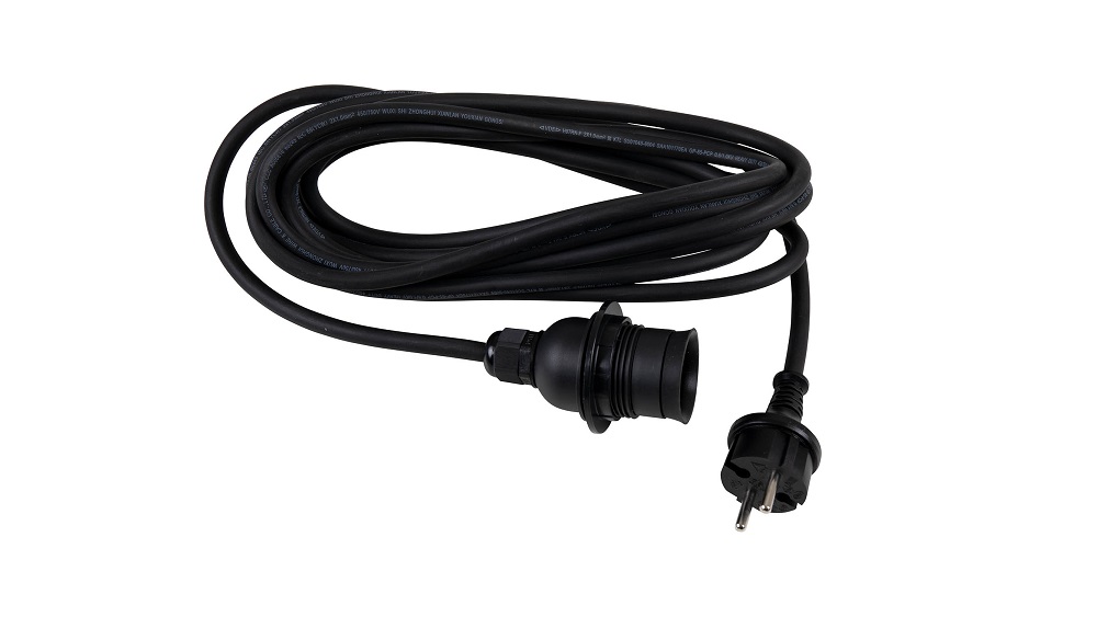 Lamp Cord | E27, schucko, black, 5 m