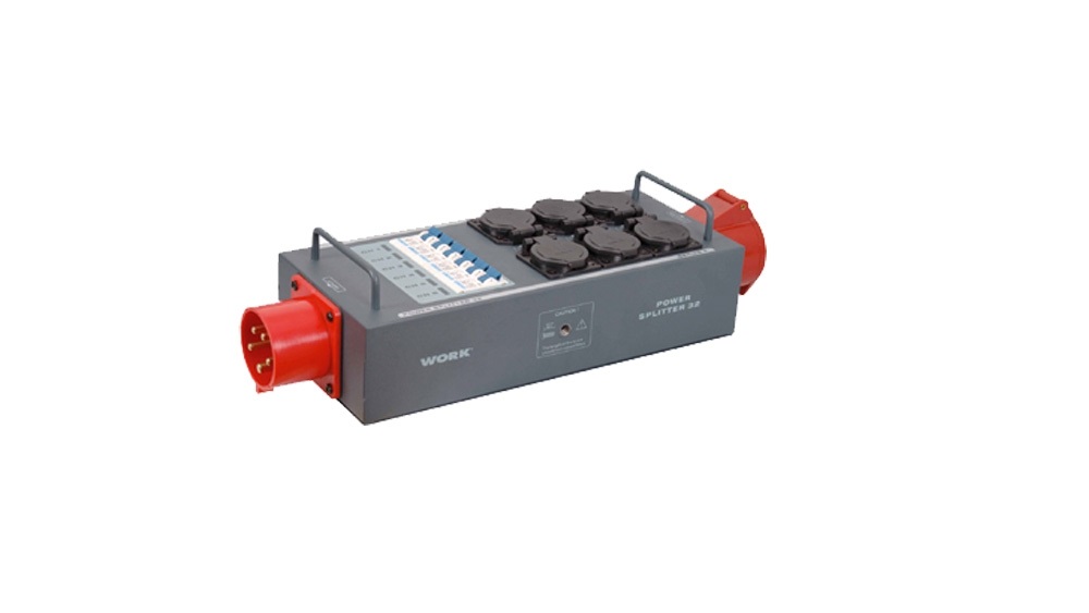 PDU Work Powersplitter | 32A in | 32A out, 6 x schuko out