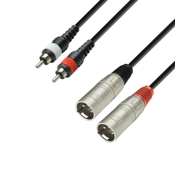 Adapter Cable | 2 x RCA (male) to 2 x XLR (male)